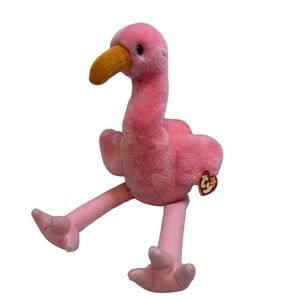 TY Beanie Buddy Pink Flamingo Plush Stuffed Animal Toy Retired‎